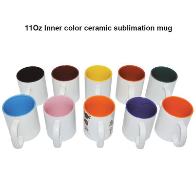 Grade A Inner Color Ceramic Sublimation Mug Coffee Cup 11oz DIY With White Handle