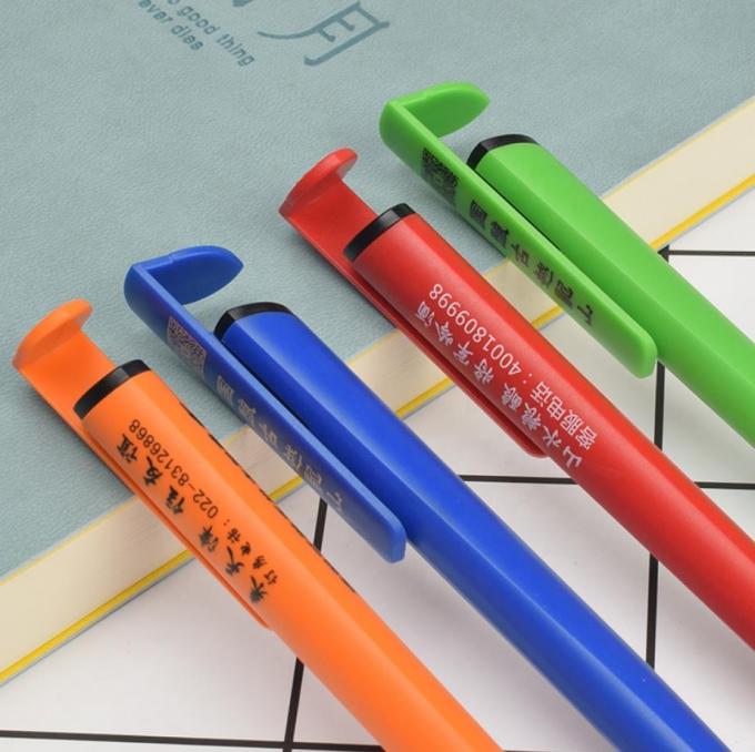 Customized Logo Plastic Ballpoint Pen With Phone Support 0