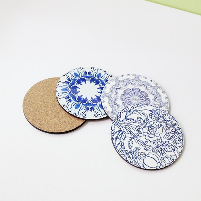 Wood Transfer Sublimation Blank MDF Square Cork Coasters Double Sides Printable 2