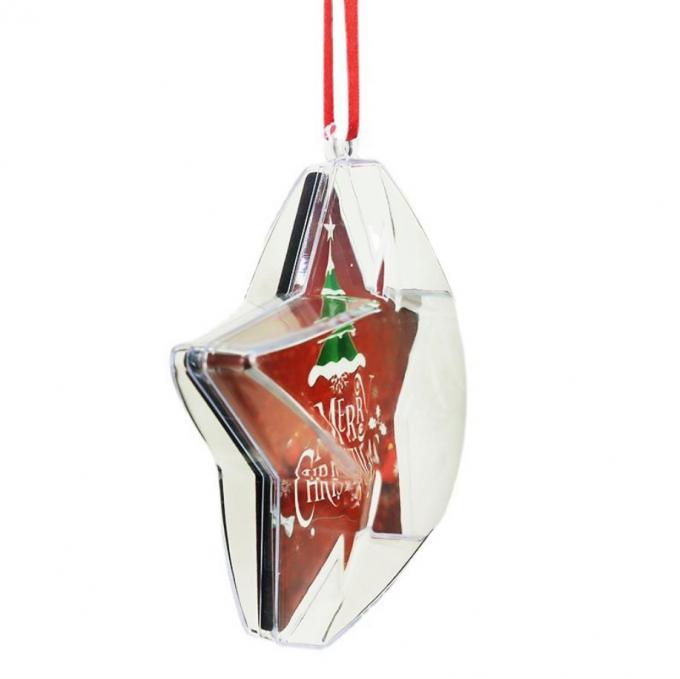 Christmas Heart Circle Star Plastic Ornament Balls Sublimation MDF Hanging 0