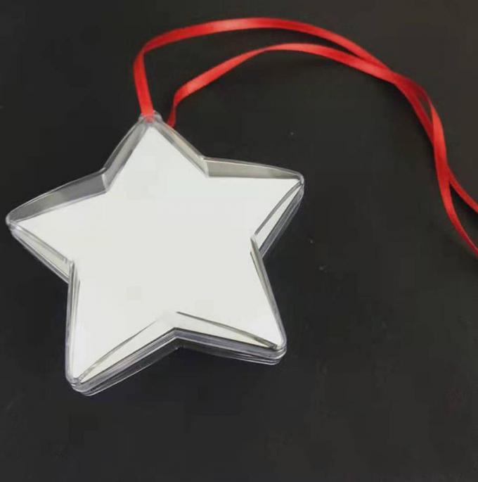 Christmas Heart Circle Star Plastic Ornament Balls Sublimation MDF Hanging 1