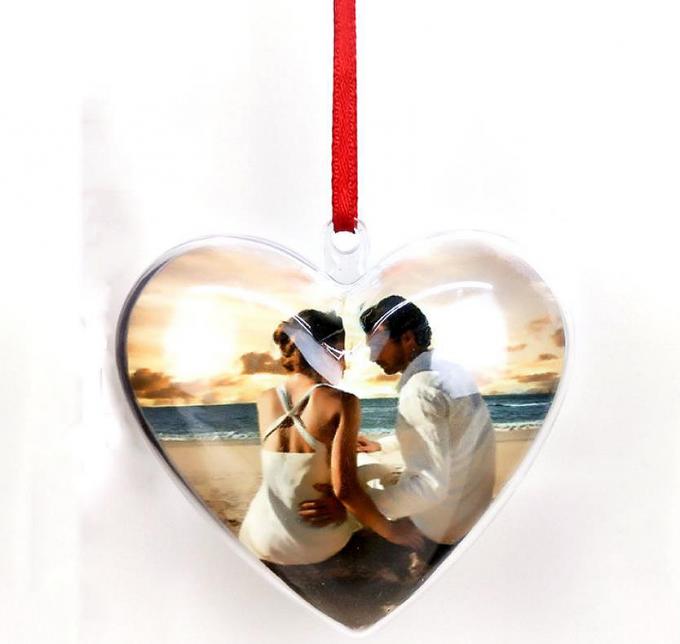 Christmas Heart Circle Star Plastic Ornament Balls Sublimation MDF Hanging 4